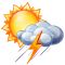 Céu limpo com tempestade eléctricas