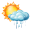 Céu limpo com algumas nuvens e aguaceiros