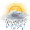 Nublado e pancadas de chuva