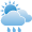 Céu limpo com algumas nuvens e aguaceiros