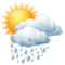 Céu limpo com algumas nuvens e aguaceiros