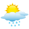 Cloudy intervals with light rain